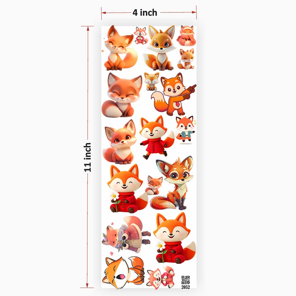 Cute Fox UV DTF Sticker for Resin art 2052