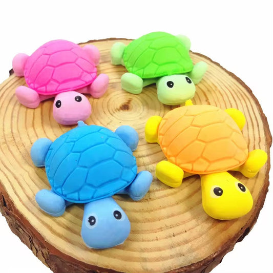 3D Cartoon Turtle Eraser for Kids – Single Piece (Assorted Colors)