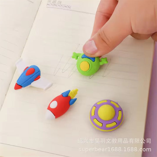 Cute Space Theme Eraser for Kids – Rocket / UFO / Alien (Single Piece)