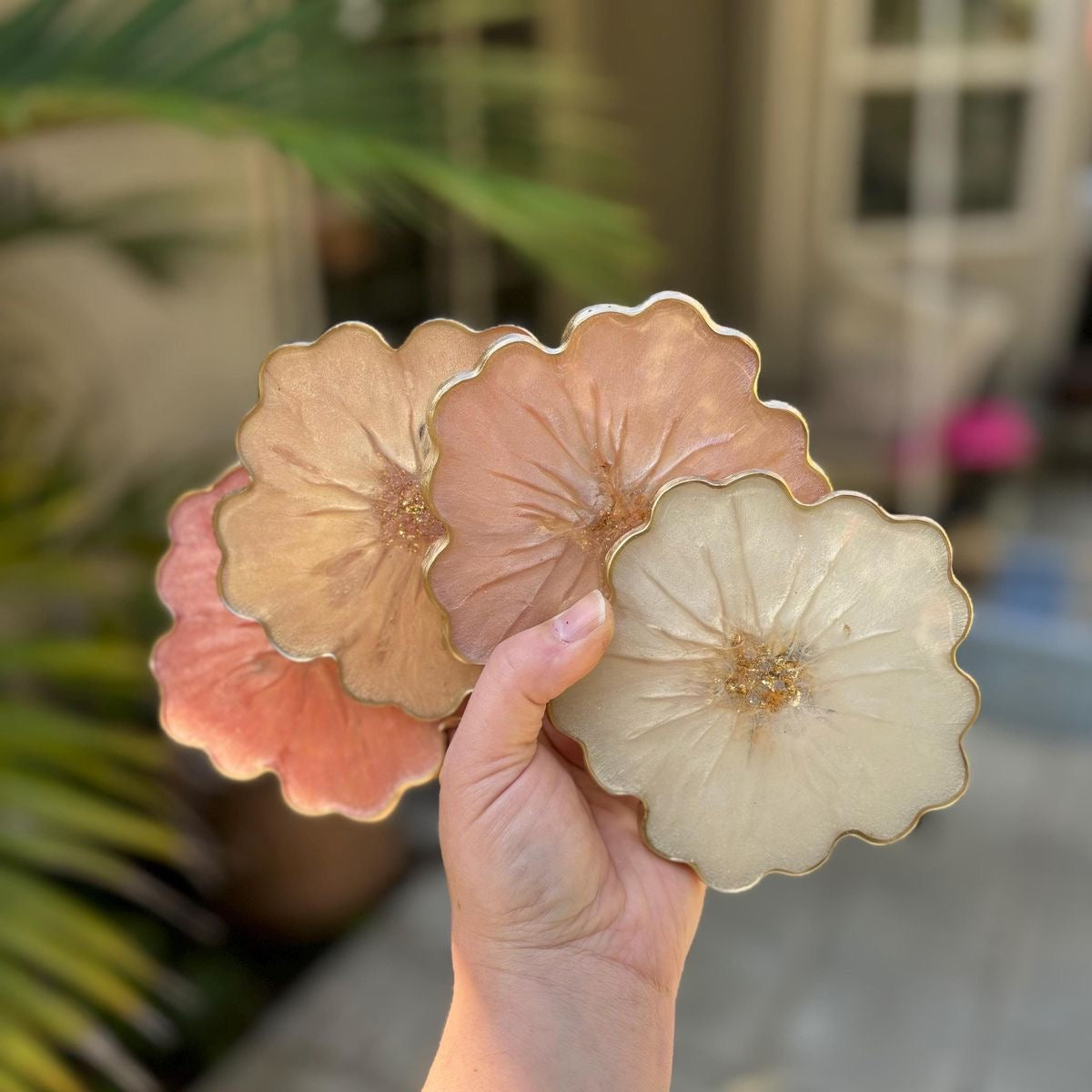 Flower 4.5Γ4.5In Coaster 12x12cm 8mm Depth Silicone Mould