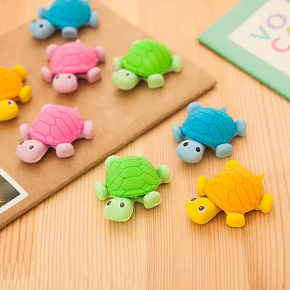 3D Cartoon Turtle Eraser for Kids – Single Piece (Assorted Colors)