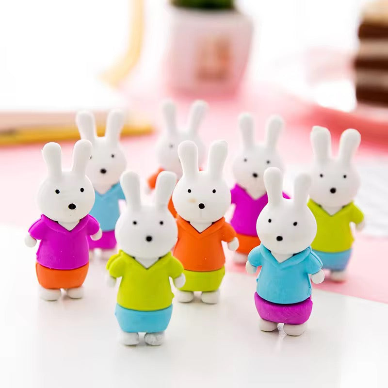 3D Bunny Outfit Eraser for Kids – Single Piece (Assorted Colors)