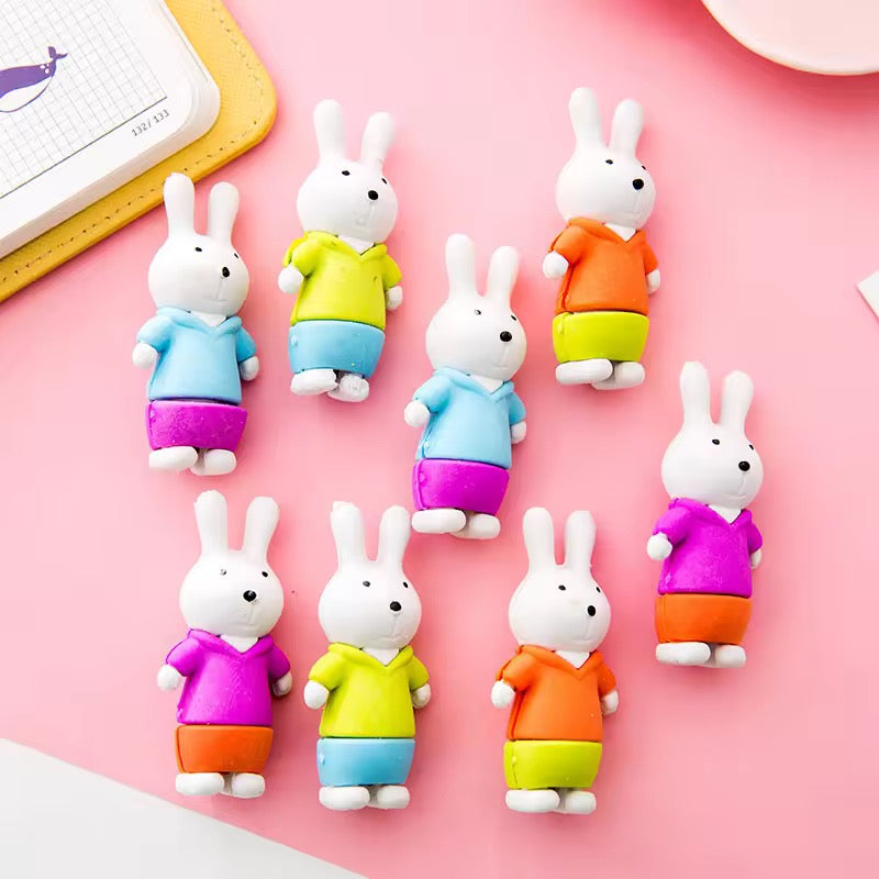 3D Bunny Outfit Eraser for Kids – Single Piece (Assorted Colors)