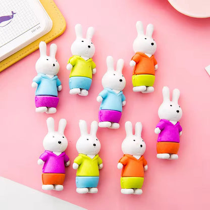 3D Bunny Outfit Eraser for Kids – Single Piece (Assorted Colors)
