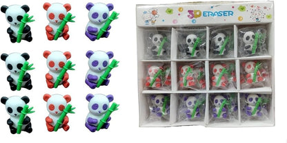 3D Panda Bamboo Eraser for Kids – Single Piece (Assorted Designs)