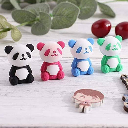 3D Cartoon Panda Eraser for Kids – Single Piece (Assorted Colors)