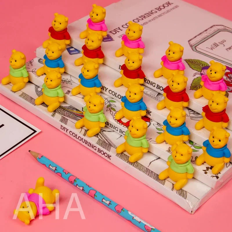 3D Teddy Bear Eraser for Kids – Single Piece (Assorted Colors)
