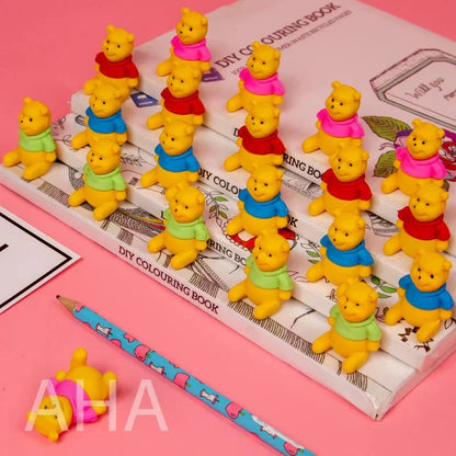 3D Teddy Bear Eraser for Kids – Single Piece (Assorted Colors)