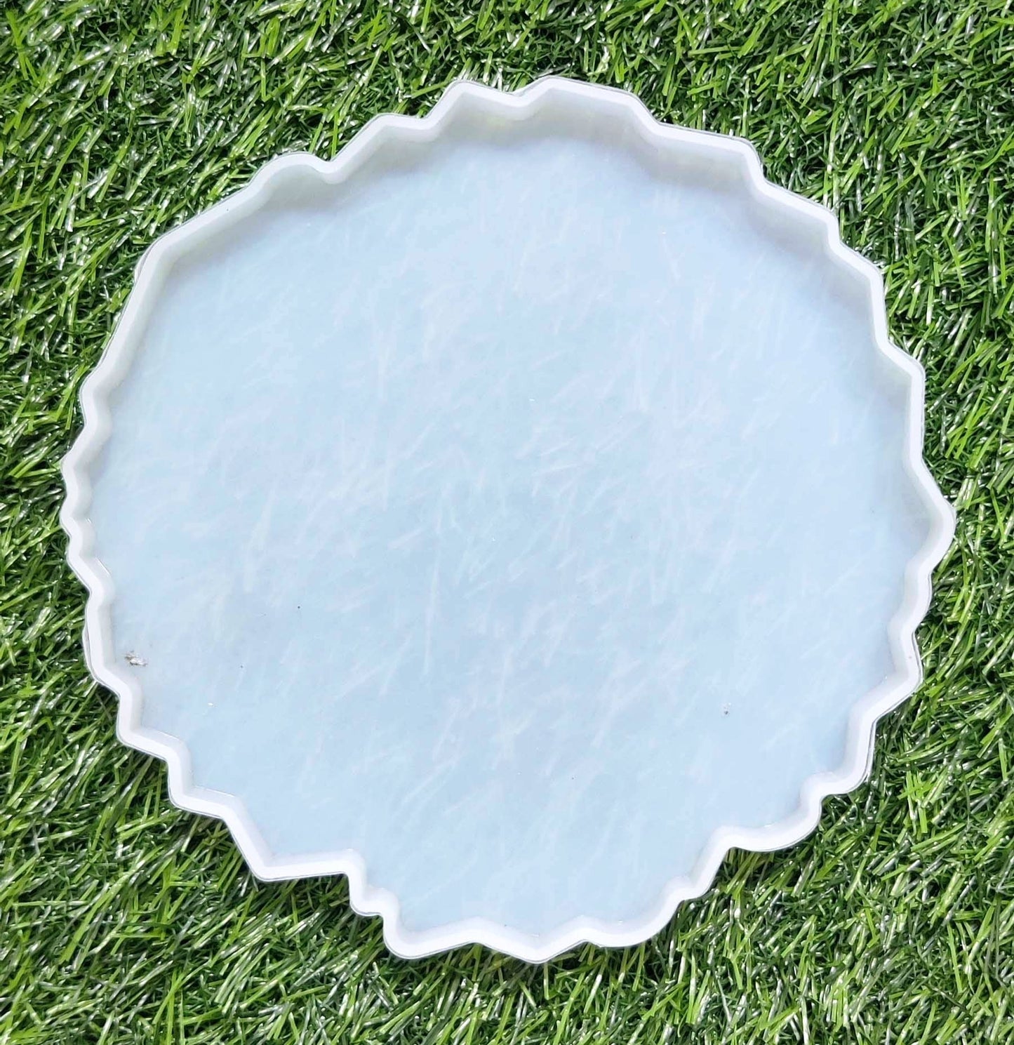 Round Agate ZigZag 06x06In 10mm Depth Silicon Mould