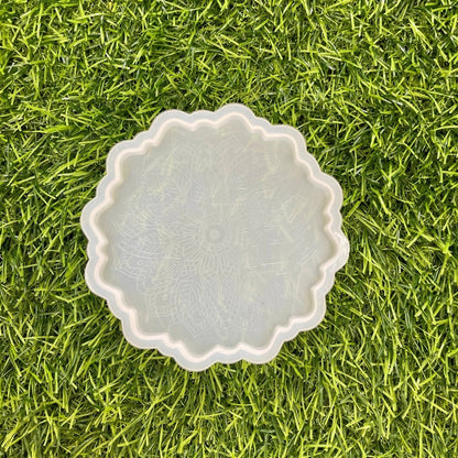 Round Mandala Coaster 4.5Inch 8mm Depth Silicone  Mould