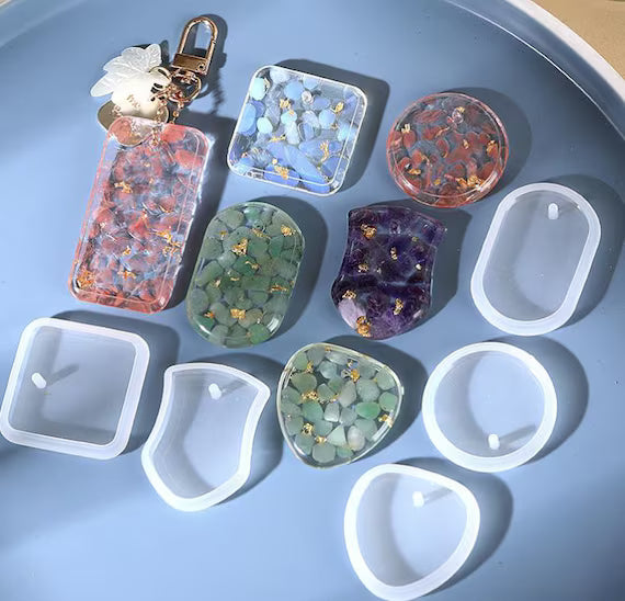 Keychain and Pendant 5 pcs Set Silicon Moulds