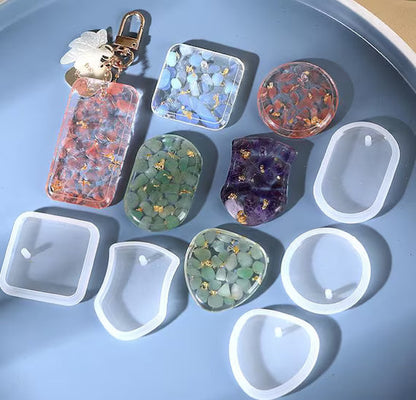 Keychain and Pendant 5 pcs Set Silicon Moulds