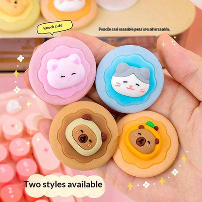 Donut Animal Eraser for Kids – Cute Cartoon Pencil Eraser (Single Piece)